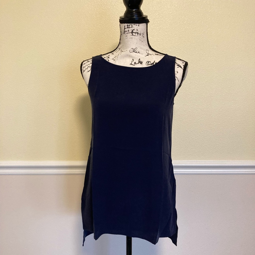 NWT EILEEN FISHER BLUE SILK BLOUSE TOP